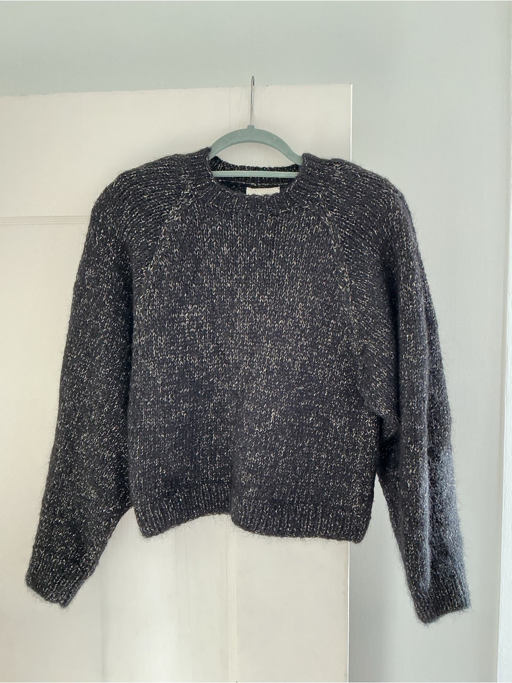 NWT Dôen Estrella Handmade Pullover Sweater in Black with Gold Lurex